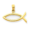 14k Yellow Gold 3/8in Ichthus Fish Pendant