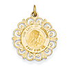 14k Yellow Gold Fancy Our Lady of Sorrows Pendant 11/16in