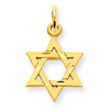14k Yellow Gold 9/16in Satin Star of David Charm