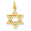 14k Yellow Gold Jewish Star of David Charm 5/8in
