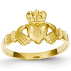 14kt Yellow Gold Satin Claddagh Ring
