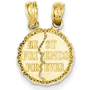 14k Yellow Gold 1/2in Best Friends Forever Charm