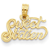 14kt Yellow Gold Sweet Sixteen Script Charm