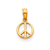 14k Yellow Gold 1/4in Peace Symbol Charm