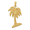 14k Yellow Gold Palm Tree Pendant 1.5in