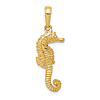 14k Yellow Gold Seahorse Pendant 7/8in