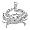 14k White Gold Large Blue Crab Pendant
