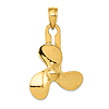 14k Yellow Gold Large Moveable Propeller Pendant