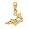 14k Yellow Gold 3-D Lounge Beach Chair Pendant 1/2in