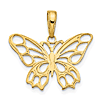 14k Yellow Gold Butterfly Pendant with Cut-out Wings