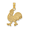 14k Yellow Gold Small Walking Rooster Pendant