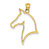 14kt Yellow Gold 1 1/4in Polished Outline Horse Pendant