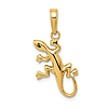 14k Yellow Gold Gecko Pendant 5/8in