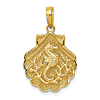 14k Yellow Gold Seahorse In A Shell Pendant 5/8in