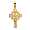 14k Yellow Gold Celtic Crucifix Pendant 1in