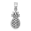 14k White Gold Polished 3D Pineapple Pendant 1/2in