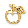 14k Yellow Gold Polished Cut-out Apple Chain Slide 1/2in