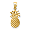 14k Yellow Gold Brushed and Diamond-cut Pineapple Pendant 1/2in