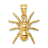 14k Yellow Gold Polished Spider Pendant 5/8in