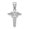 14k White Gold Polished Medical Symbol Pendant 1/2in