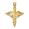 14k Yellow Gold Polished Medical Caduceus Pendant 5/8in