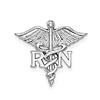 14k White Gold Polished RN Caduceus Pendant Chain Slide 1/2in