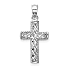 14k White Gold Polished Braided Cross Pendant 3/4in