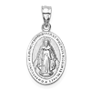 14k White Gold Polished Virgin Mary Pendant 1/2in