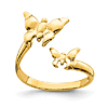 14k Yellow Gold Polished Mama and Baby Butterfly Toe Ring