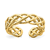 14k Yellow Gold Braided Toe Ring