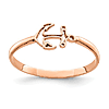 14k Rose Gold Polished Anchor Ring