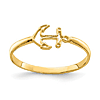 14k Yellow Gold Polished Anchor Ring