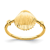 14k Yellow Gold Polished Sea Shell Ring