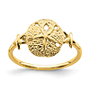 14k Yellow Gold Polished Sand Dollar Ring