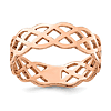 14k Rose Gold Polished Weave Ring