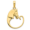 14k Yellow Gold Horse with Curled Tail Pendant