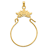 14k Yellow Gold Leaves Charm Holder Pendant
