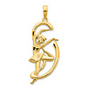 14k Yellow Gold Gymnast with Ribbon Pendant
