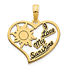 14k Yellow Gold I Love My Sunshine Heart Charm