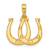 14k Yellow Gold Double Horseshoe Pendant With Polished Finish 1/2in