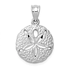 14k White Gold Diamond-cut Sand Dollar Charm 1/2in