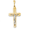 14k Two-tone Gold 1 3/8in Crucifix Pendant
