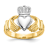 14k Two-tone Gold Men's Claddagh Ring