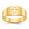 14k Yellow Gold Cut-out Cross Ring
