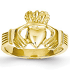 14kt Yellow Gold Open Back Claddagh Ring