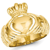 14kt Yellow Polished Domed Claddagh Ring