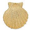 14k Yellow Gold Textured Scallop Shell Slide 1.25in