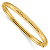 14k Yellow Gold Hammered Bangle Bracelet 7in