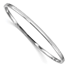 14k White Gold 8in Hollow Flat Bangle Bracelet 3mm Thick