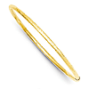 14k Yellow Gold 8in Diamond-cut Tube Bangle Bracelet 3mm